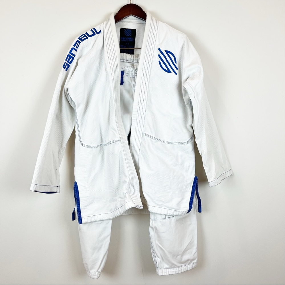 White Jiu Jitsu Gi with Blue Accents